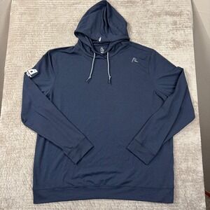 Rhoback XXL Navy Blue Performance Hoodie Anning-Johnson Company Logo Stretch